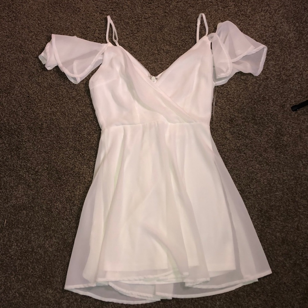 Off the shoulder white dress